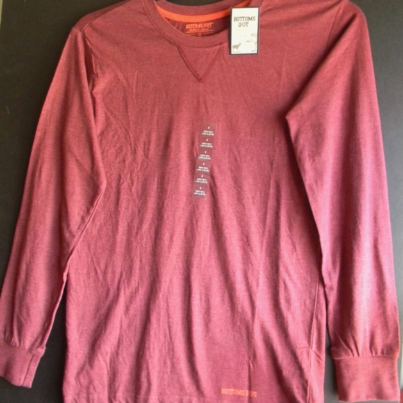 BOTTOMS OUT MEN Small SM Crew Neck NWT Maroon Red - Picture 8 of 8